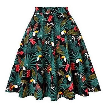 Printed Midi Skirt